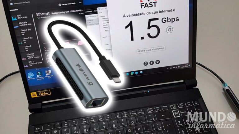 Adaptador Ethernet USB-C WavLink 2.5 Gbps WL-NWU330GCA (testes velocidade internet Alares 1.5Gbps)