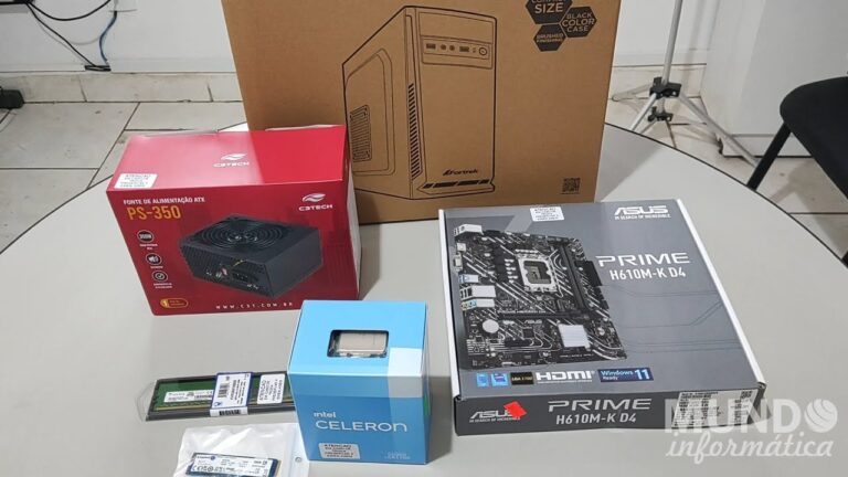 Montagem PC intel Celeron G-6900 LGA1700 + Asus H610M-K-D4 – 16GB RAM DDR4 + SATA 240GB SSD M2